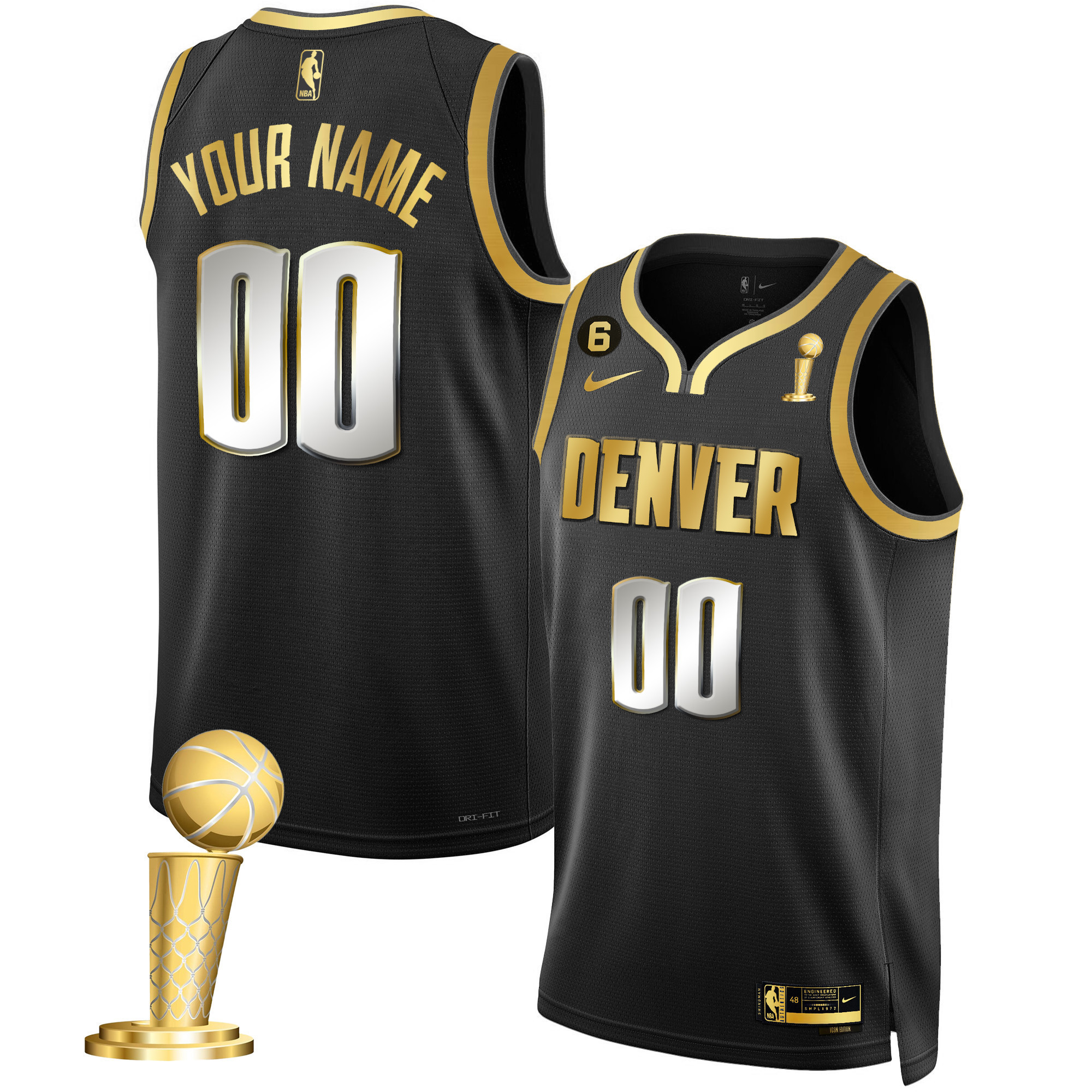 Denver Nuggets 2023 Champions Custom Collection Black Limited Jersey - All Stitched