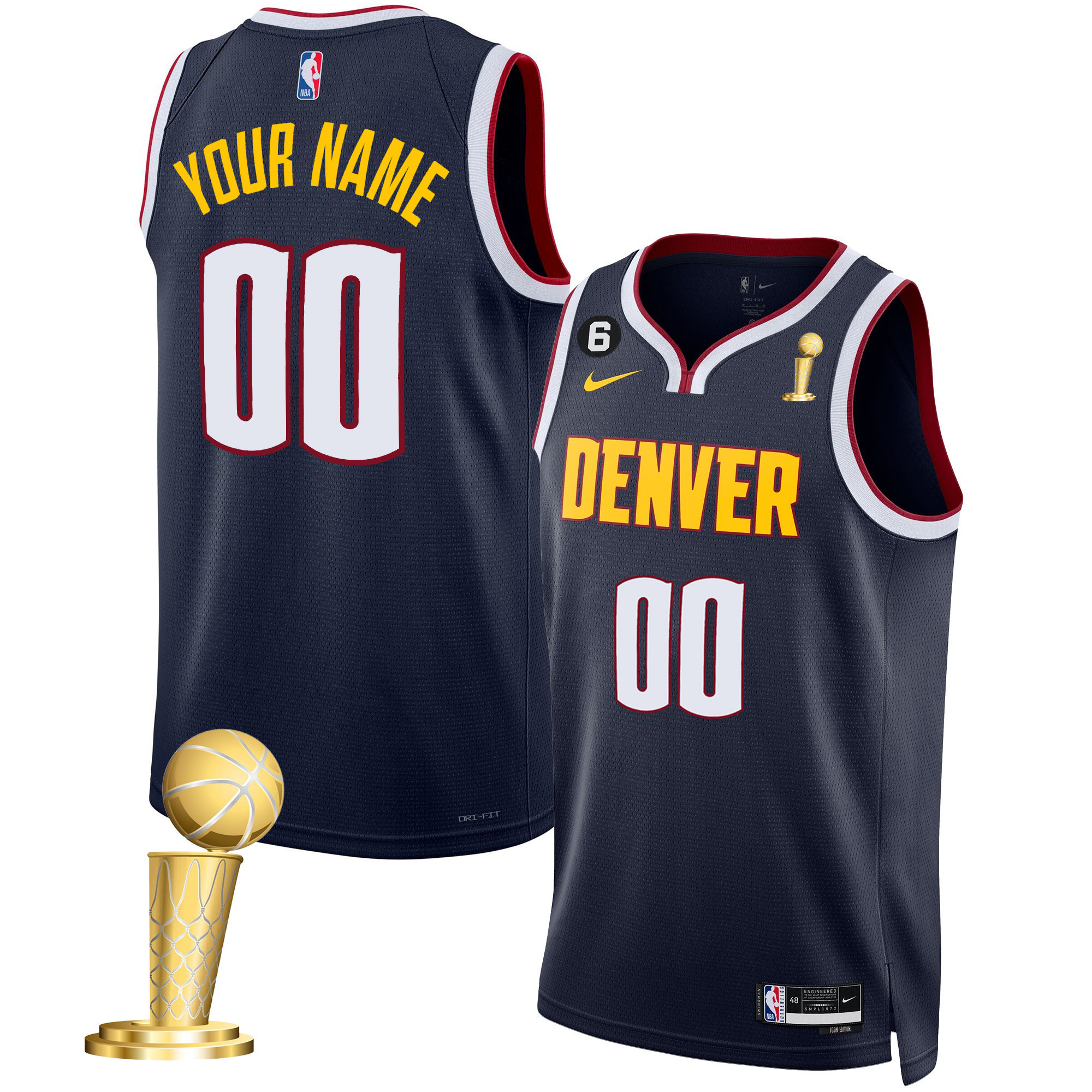 Denver Nuggets 2023 Champions Custom Collection Icon Jersey - All Stitched