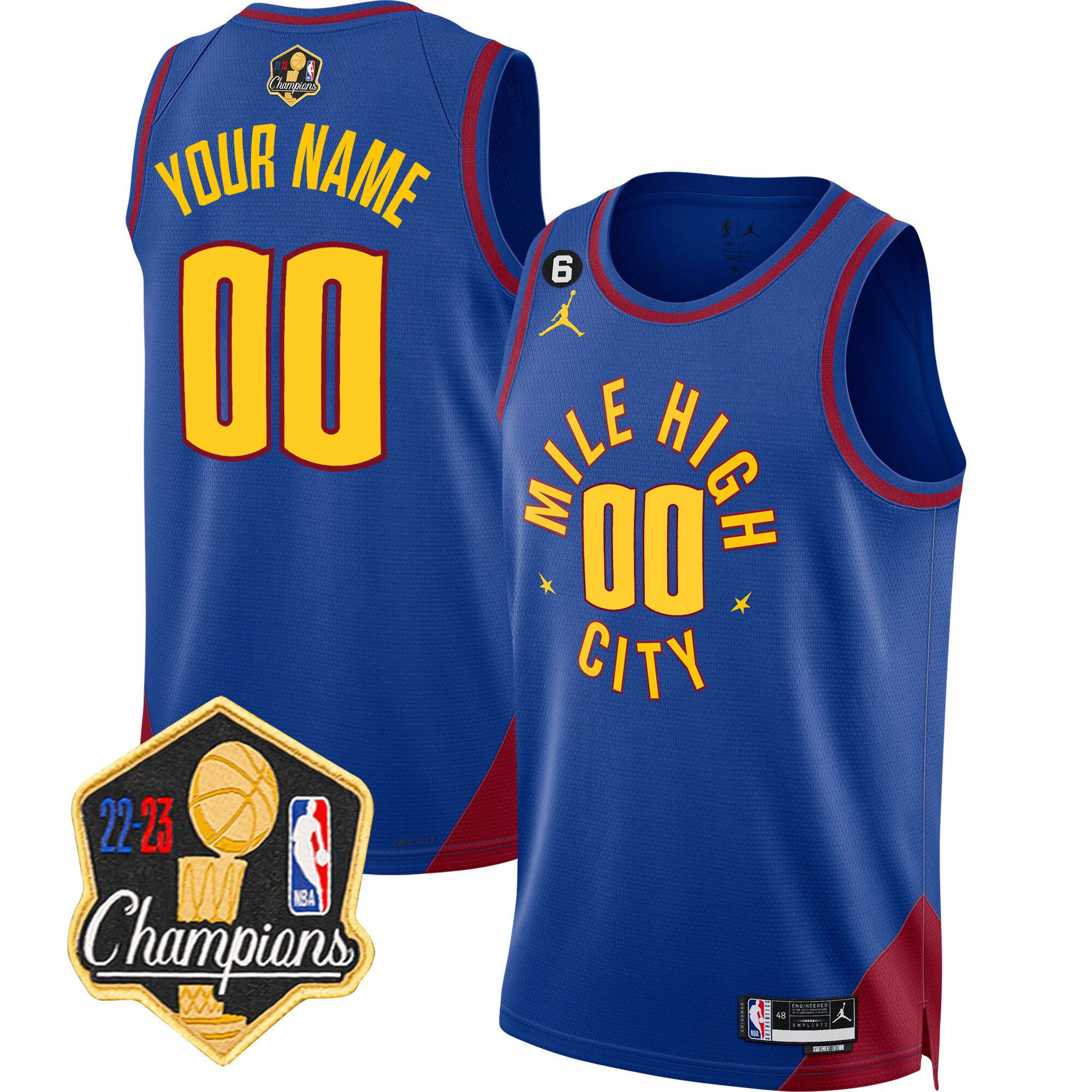 Denver Nuggets 2023 Champions Limited Patch Custom Statement Jersey - All Stitched
