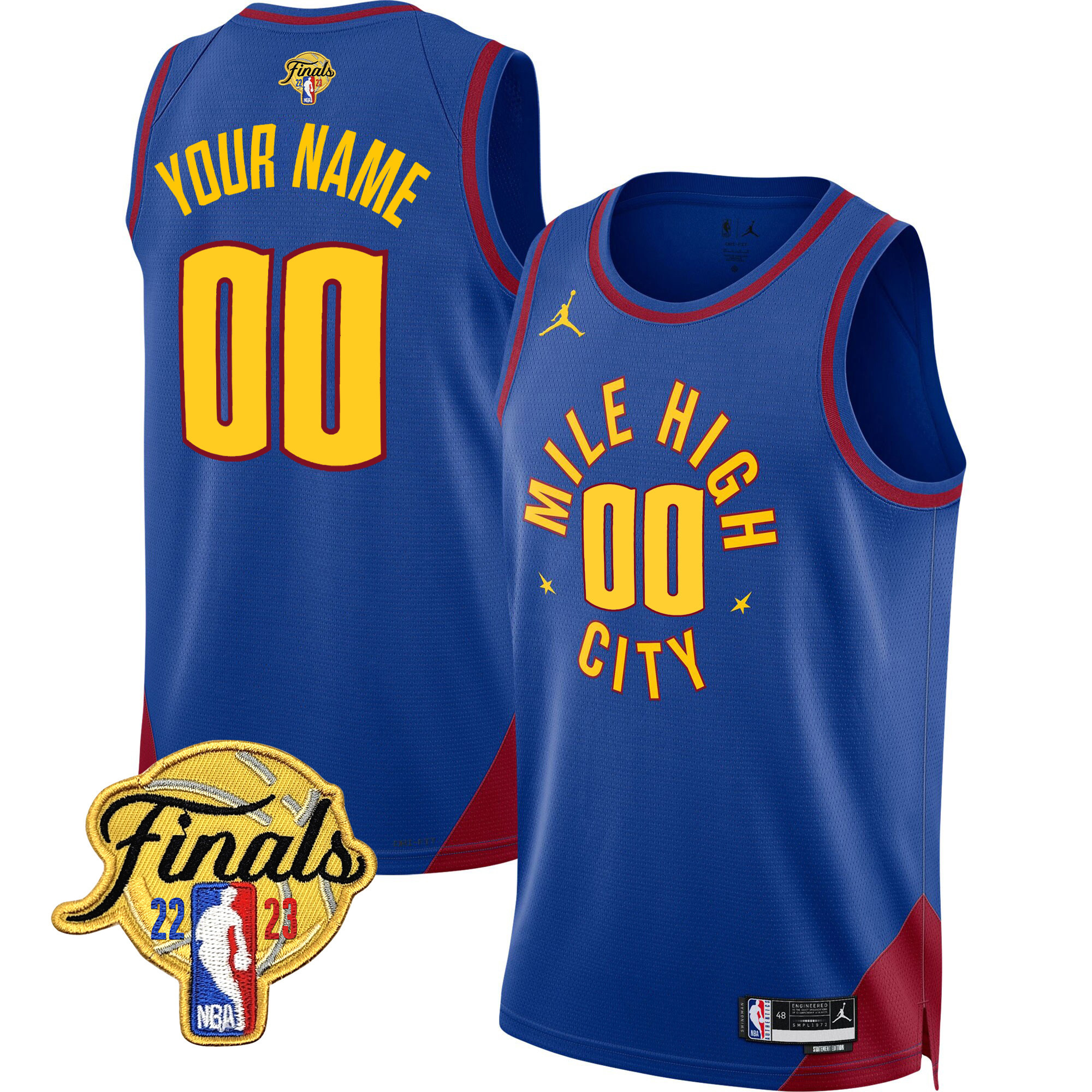 Denver Nuggets 2023 Finals Patch Collection Custom V2 Statement Jersey - All Stitched