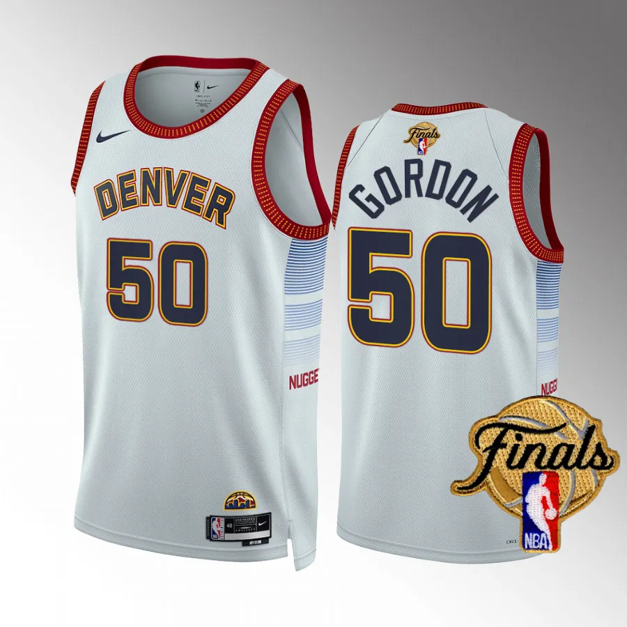 Denver Nuggets 2023 NBA Finals Aaron Gordon White #50 Jersey City Edition