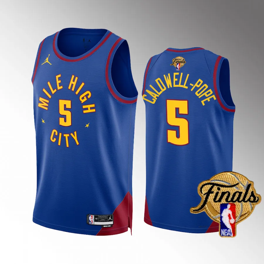 Denver Nuggets 2023 NBA Finals Kentavious Caldwell-Pope Blue #5 Jersey Statement Edition
