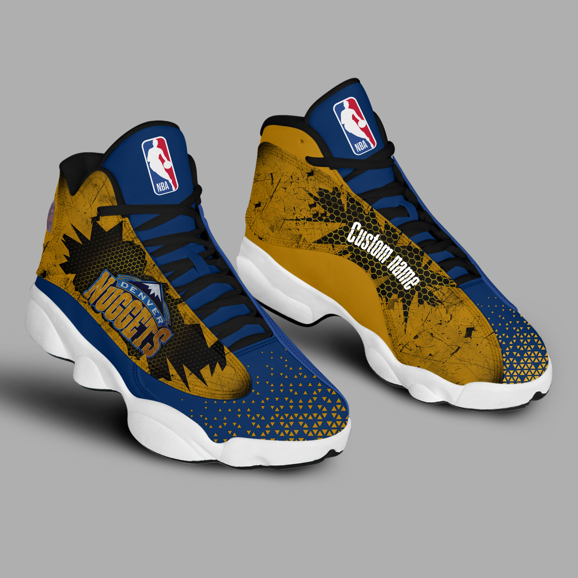 Denver Nuggets AJ13 Custom Name Bee Shoes