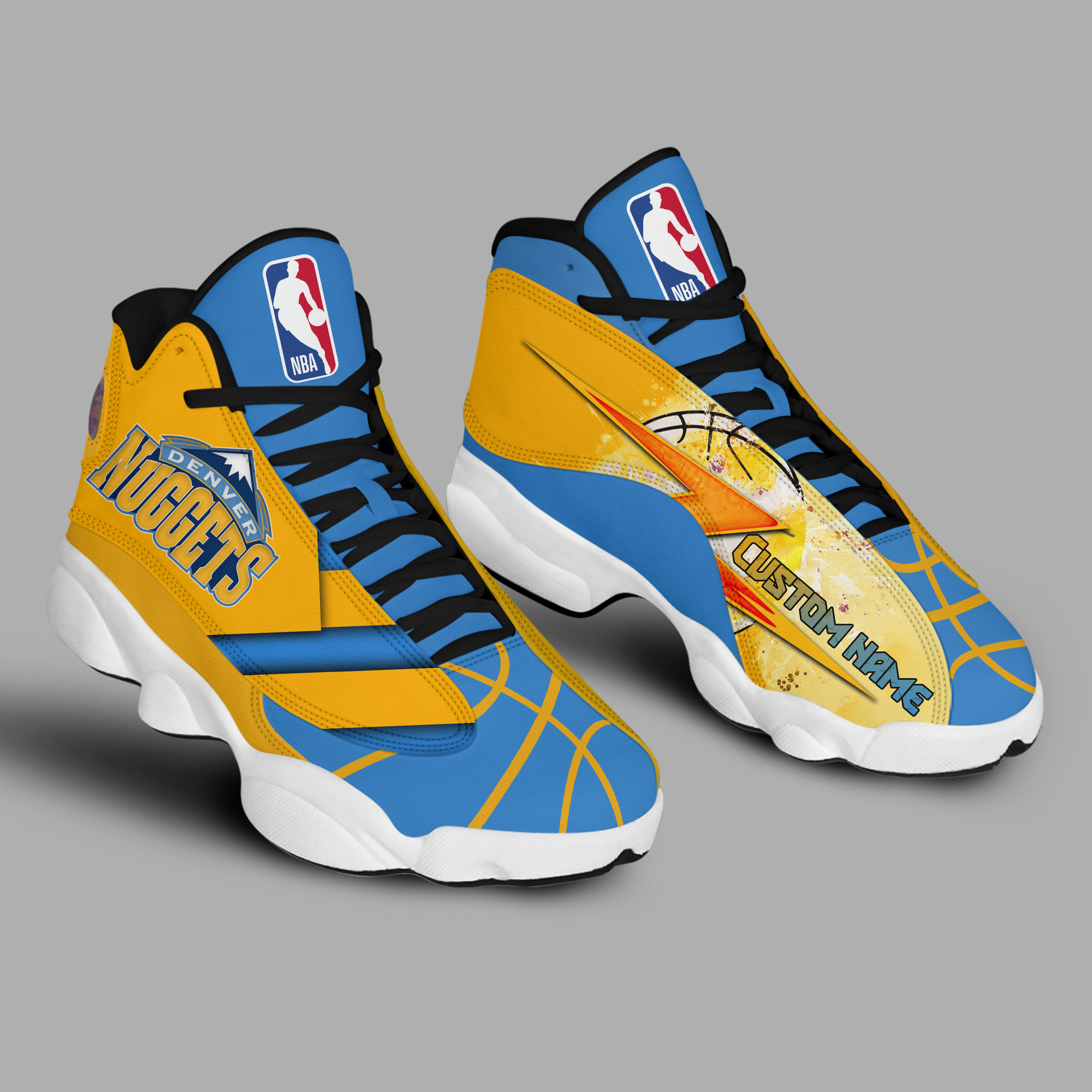 Denver Nuggets AJ13 Line Custom Name Shoes