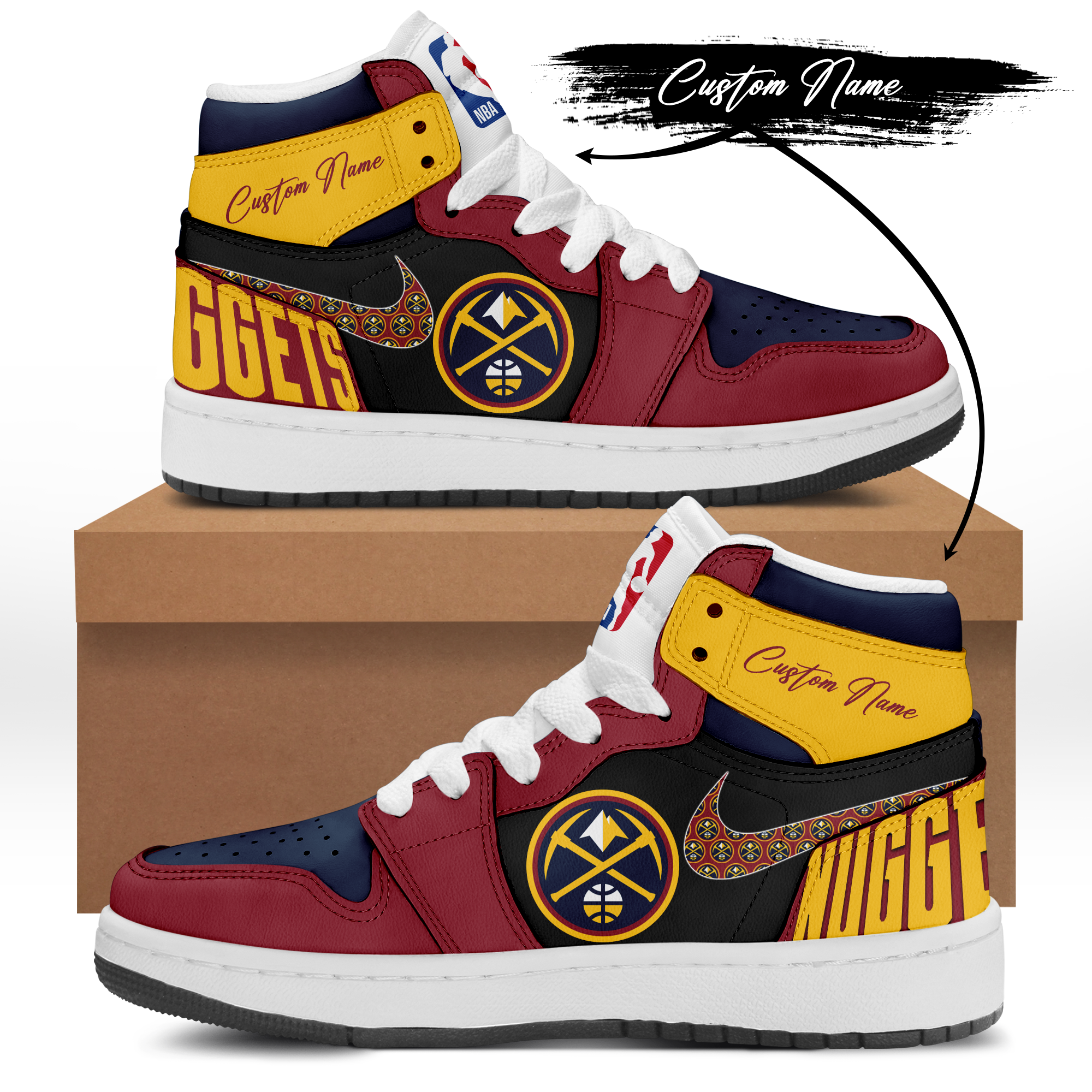 Denver Nuggets AJ1 Custom Name Shoes