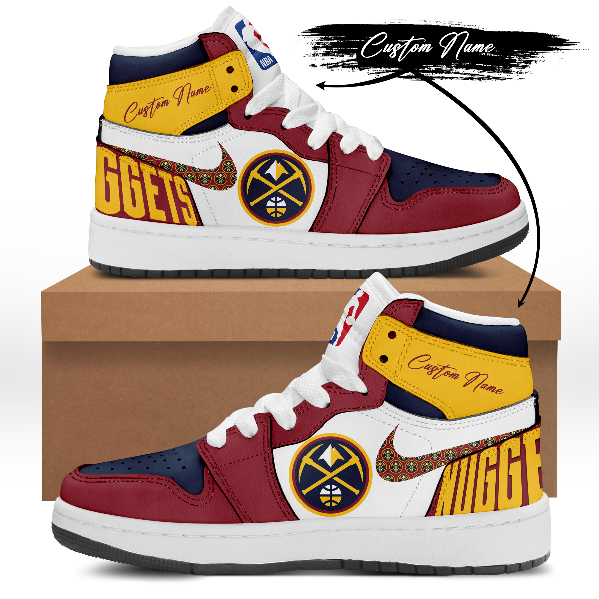 Denver Nuggets AJ1 Custom Name Shoes
