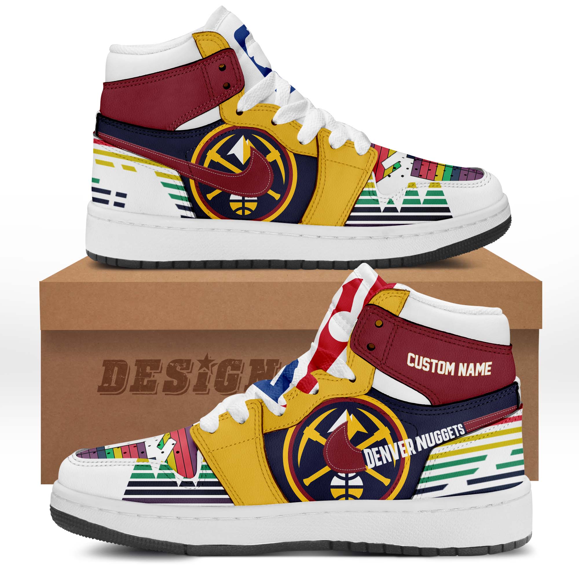 Denver Nuggets AJ1 Custom Name Shoes