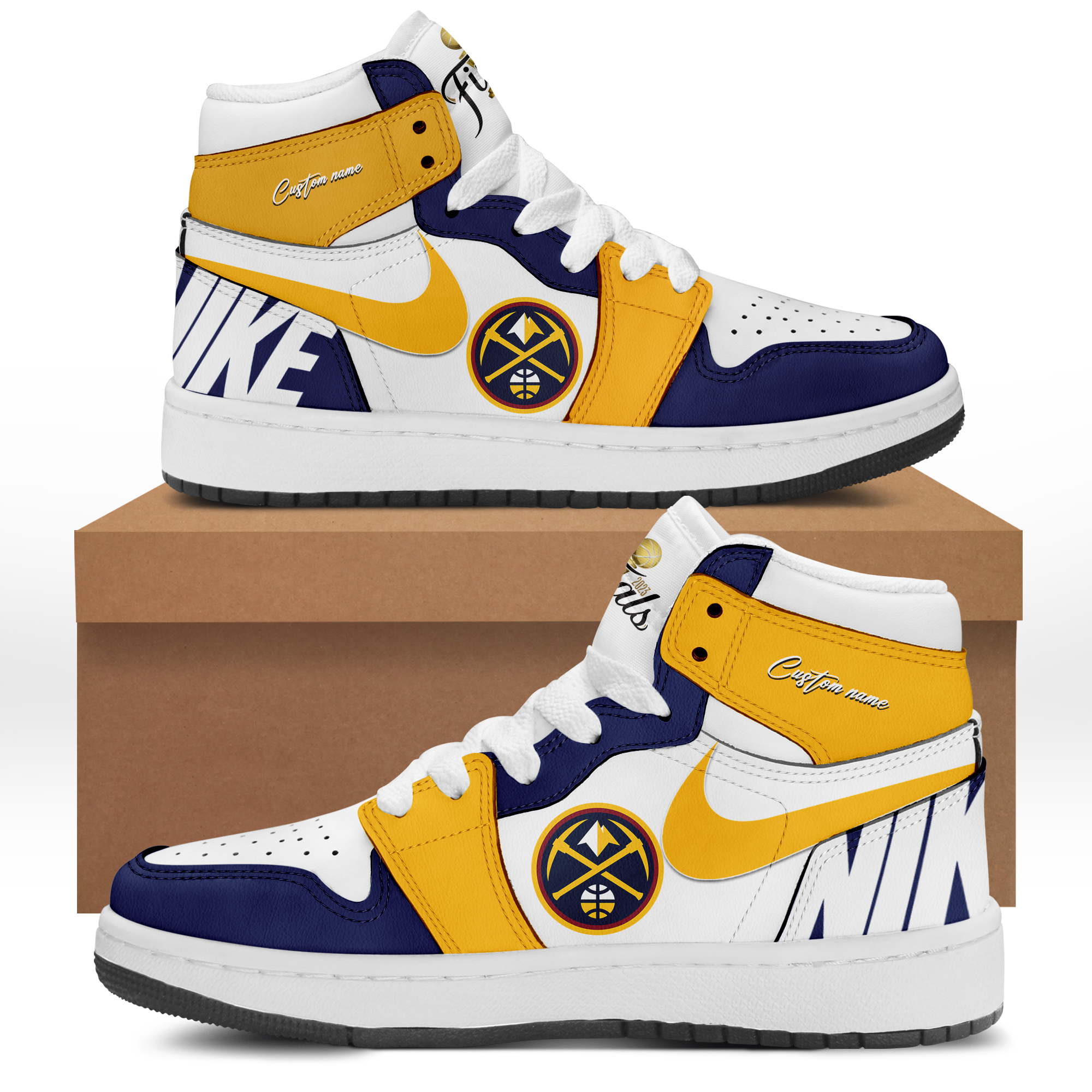 Denver Nuggets AJ1 Finals Custom Name Shoes