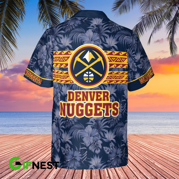 DENVER NUGGETS BASKETBALL ASSOCIATION 2023 HIBISCUS PATTERN AOP HAWAIIAN SHIRT