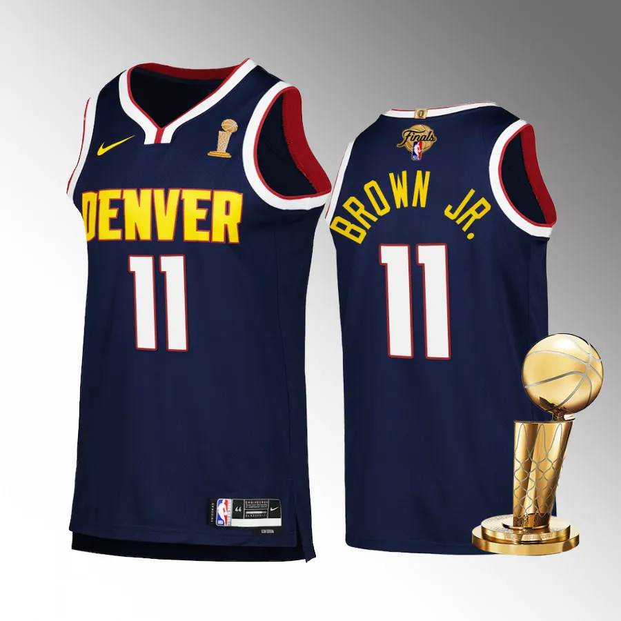 Denver Nuggets Bruce Brown Jr. 2023 NBA Finals Champions Jersey Navy #11 Icon Edition