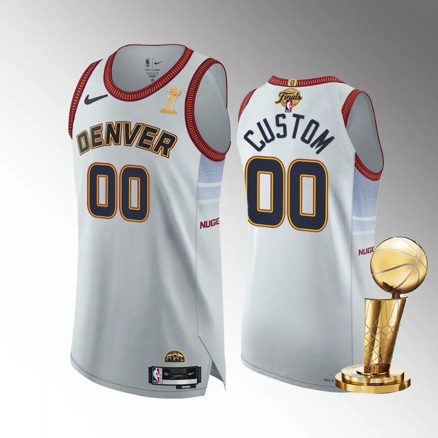 Denver Nuggets Custom 2023 NBA Finals Champions White Jersey
