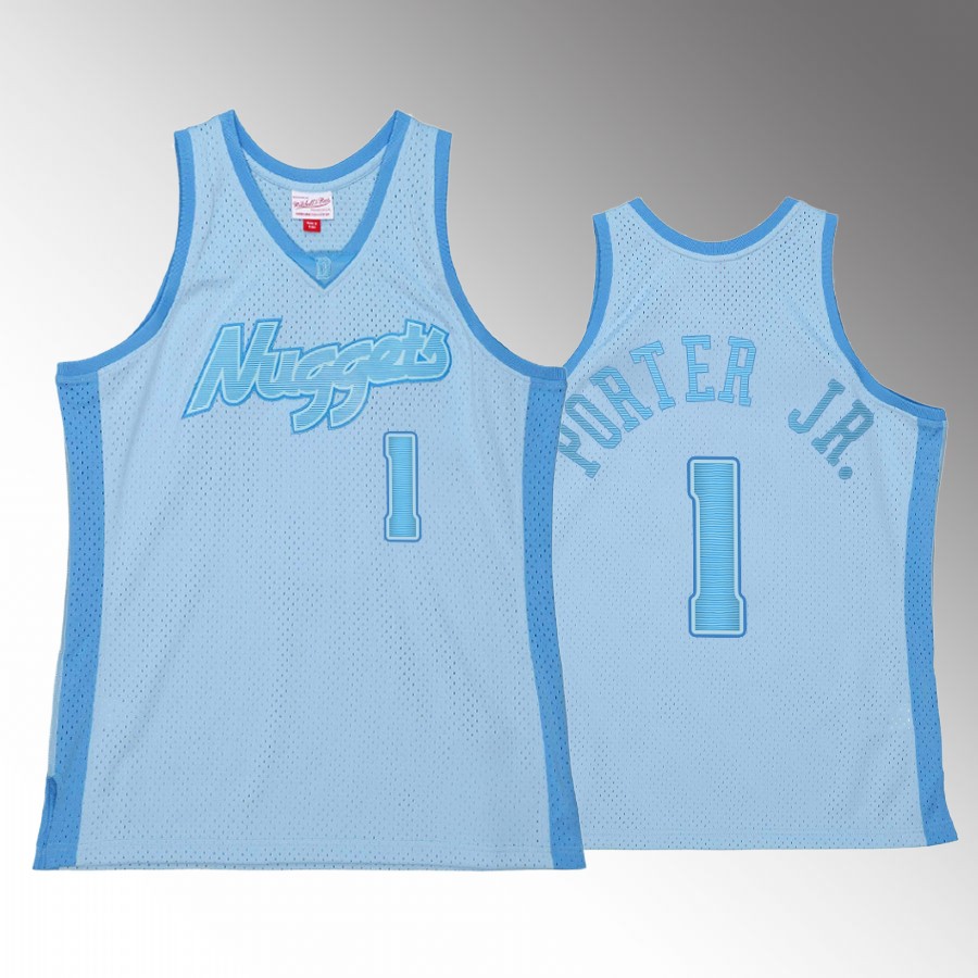 Denver Nuggets Michael Porter Jr. Blue Space Knit Men Jersey Hardwood Classics