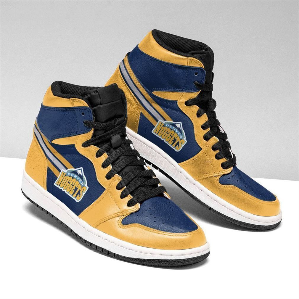 Denver Nuggets NBA Fashion Sneakers Basketball Shoes Leather High Top Air Jordan Sneaker, Air Jordan Hightop