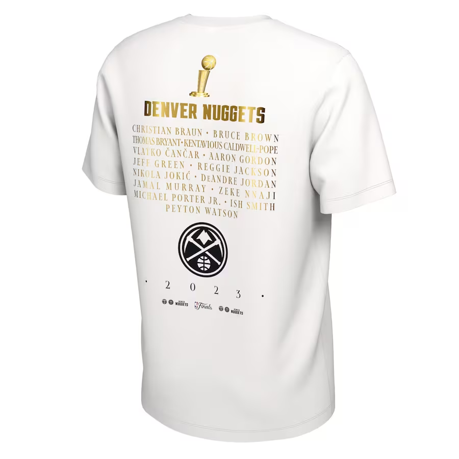 Denver Nuggets Nike NBA Finals 2023 Celebration Roster T-Shirt – Mens
