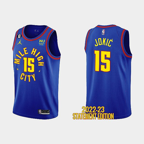 Denver Nuggets Nikola Jokic 15 Royal Blue 2022-23 Statement Edition Men Jersey