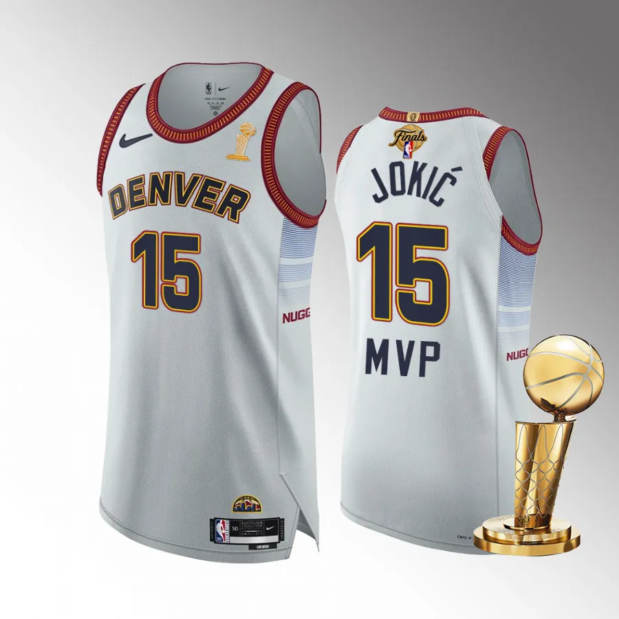 Denver Nuggets Nikola Jokic 2023 NBA Finals MVP White Jersey