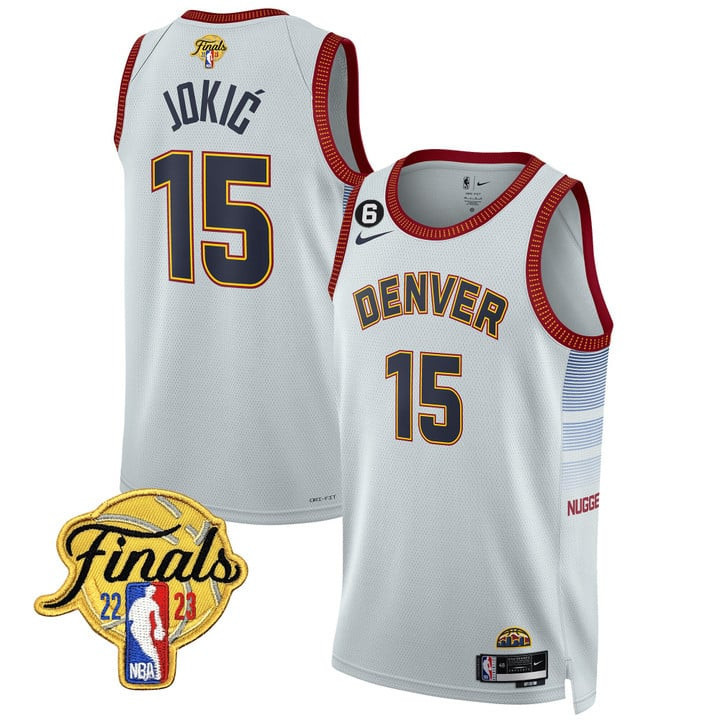 Denver Nuggets Nikola Jokic NBA Finals Patch Collection City Edition Jersey - All Stitched