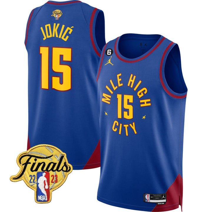 Denver Nuggets Nikola Jokic NBA Finals Patch Collection Statement Edition Jersey - All Stitched