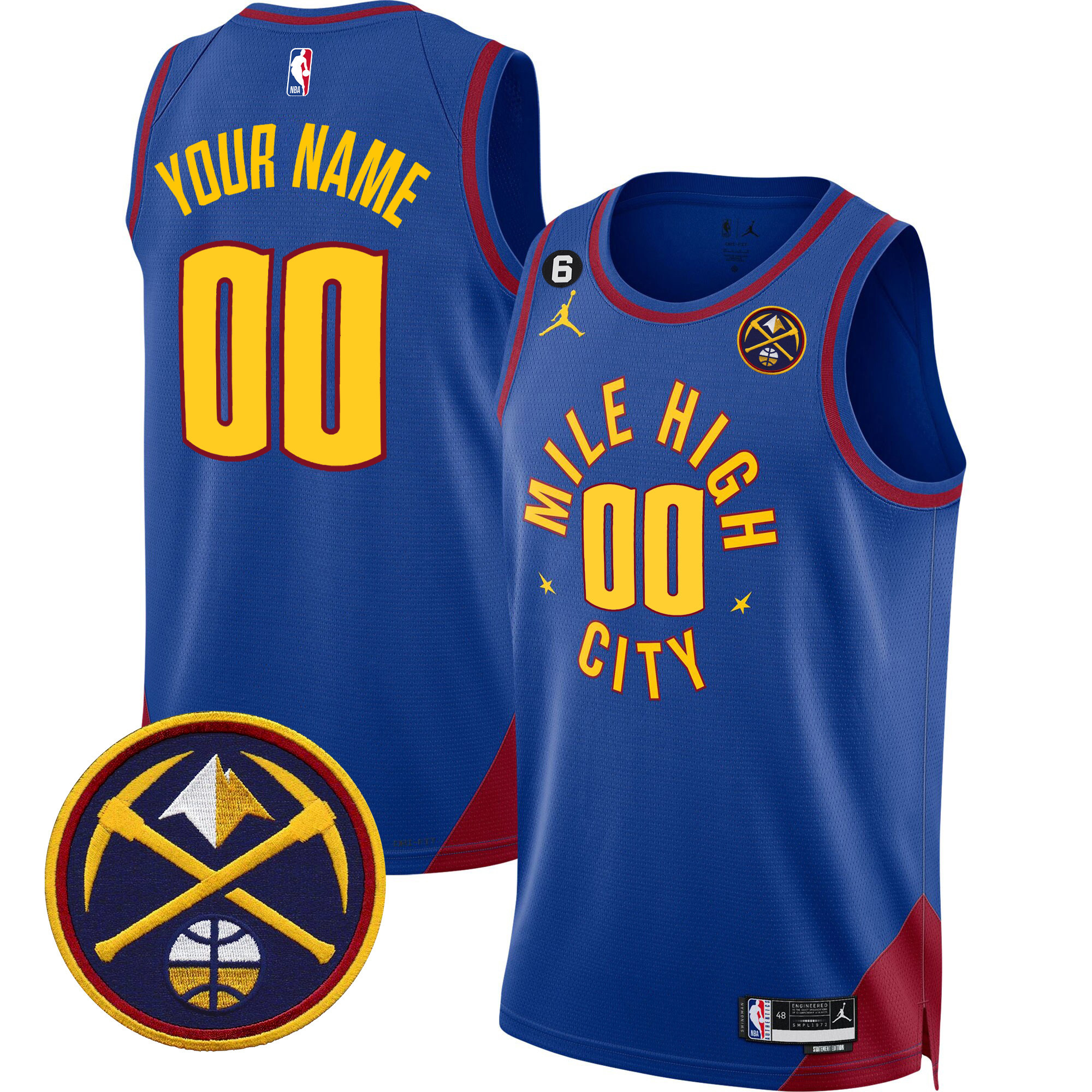 Denver Nuggets Swingman Custom Statement Jersey - All Stitched