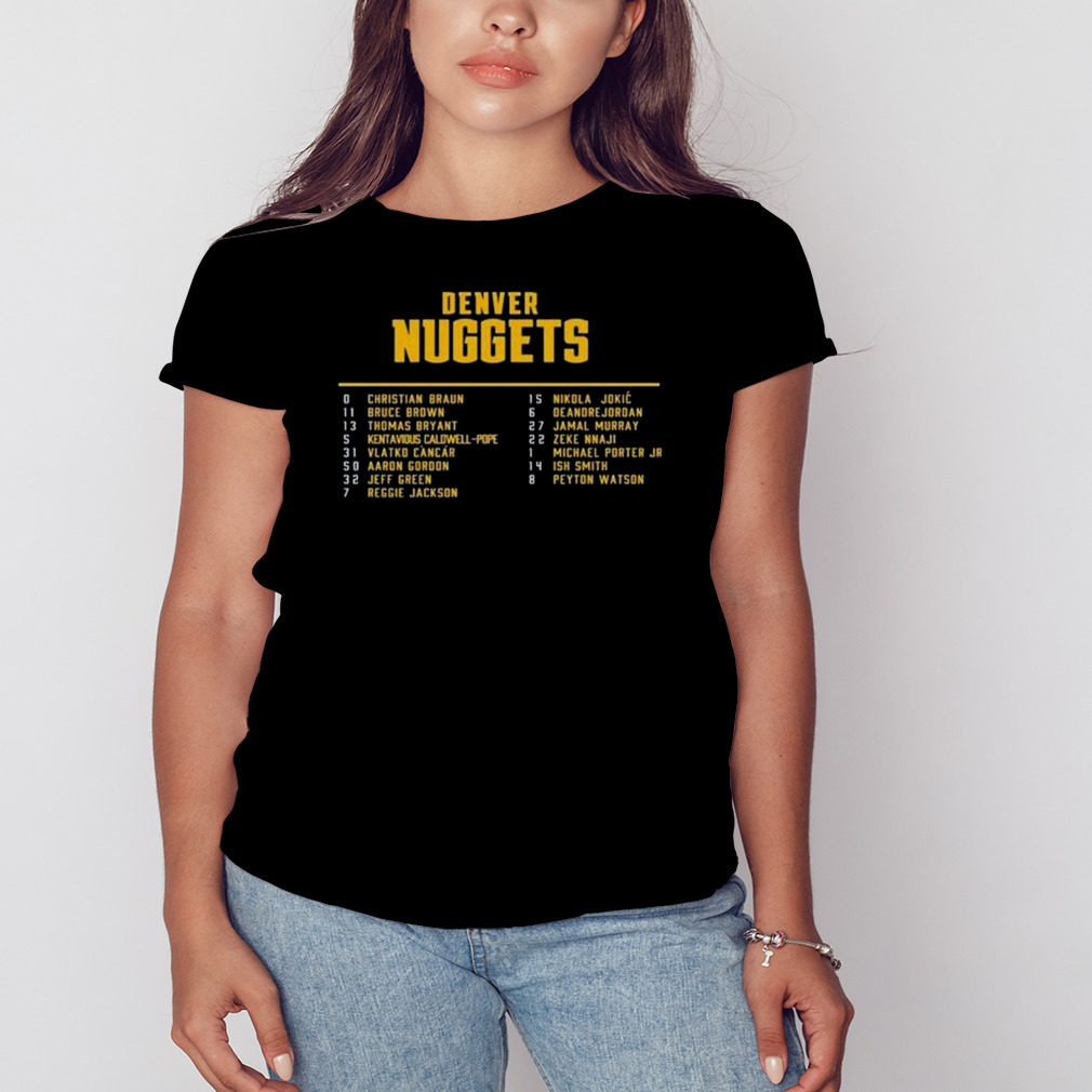 Denver Nuggets Youth 2023 Western Conference Champions Roster shirt