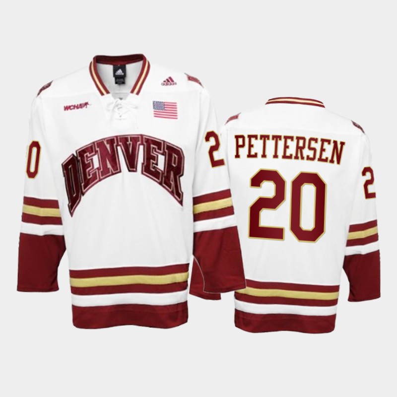Denver Pioneers Emilio Pettersen #20 College White Premier Jersey