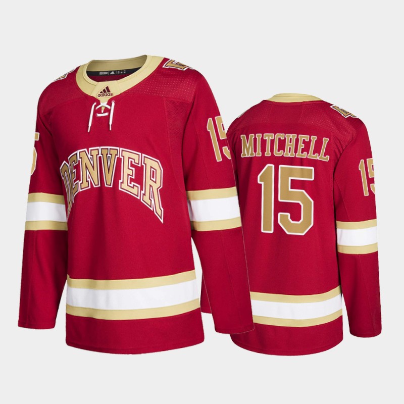 Denver Pioneers Ian Mitchell #15 College Red Road Jersey