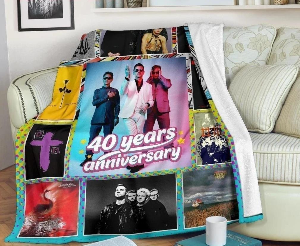 Depeche Mode 40 Years Anniversary Fleece Blanket