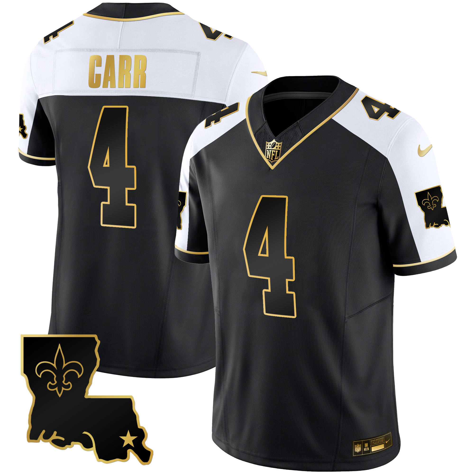 Derek Carr Men's New Orleans Saints 1987 Legacy Gold Vapor Alternate Jersey - All Stitched 
