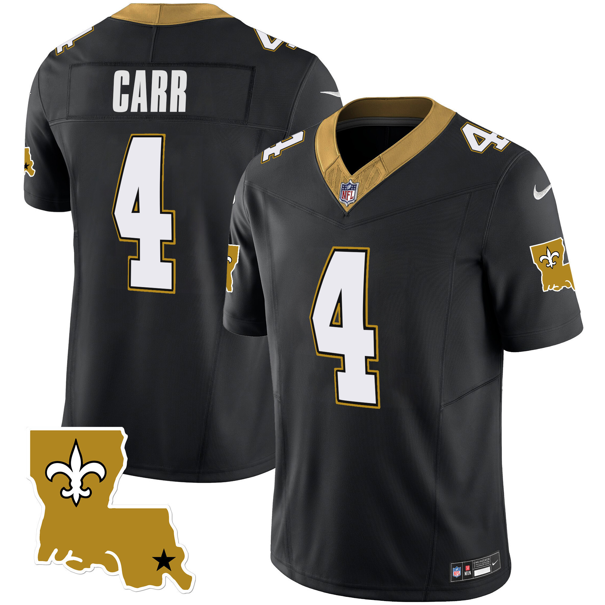 Derek Carr Men's New Orleans Saints 1987 Legacy Vapor Black Jersey - All Stitched 