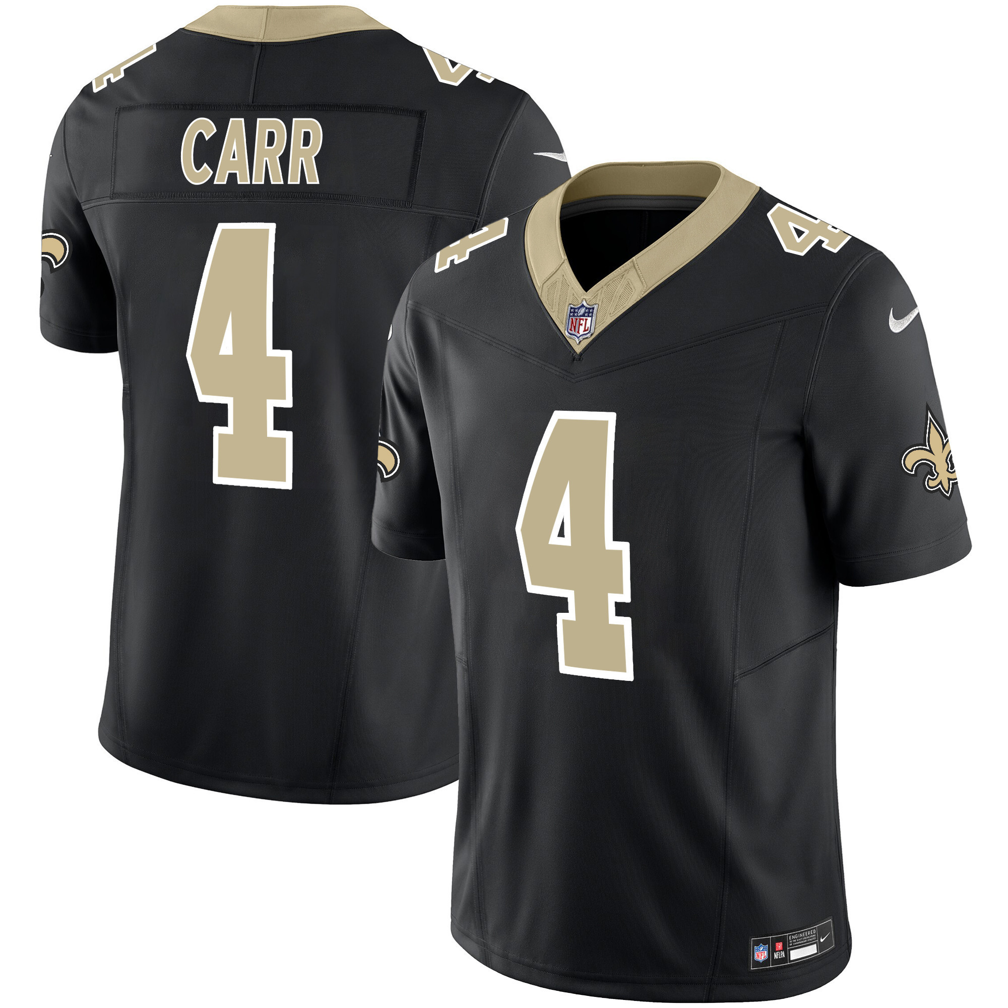 Derek Carr Men's New Orleans Saints Vapor Limited Black Jersey - All Stitched 