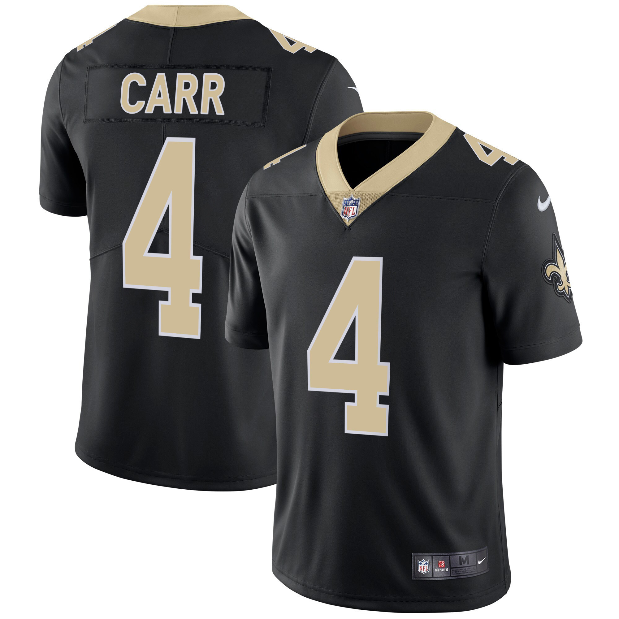 Derek Carr New Orleans Saints Black Jersey - All Stitched 