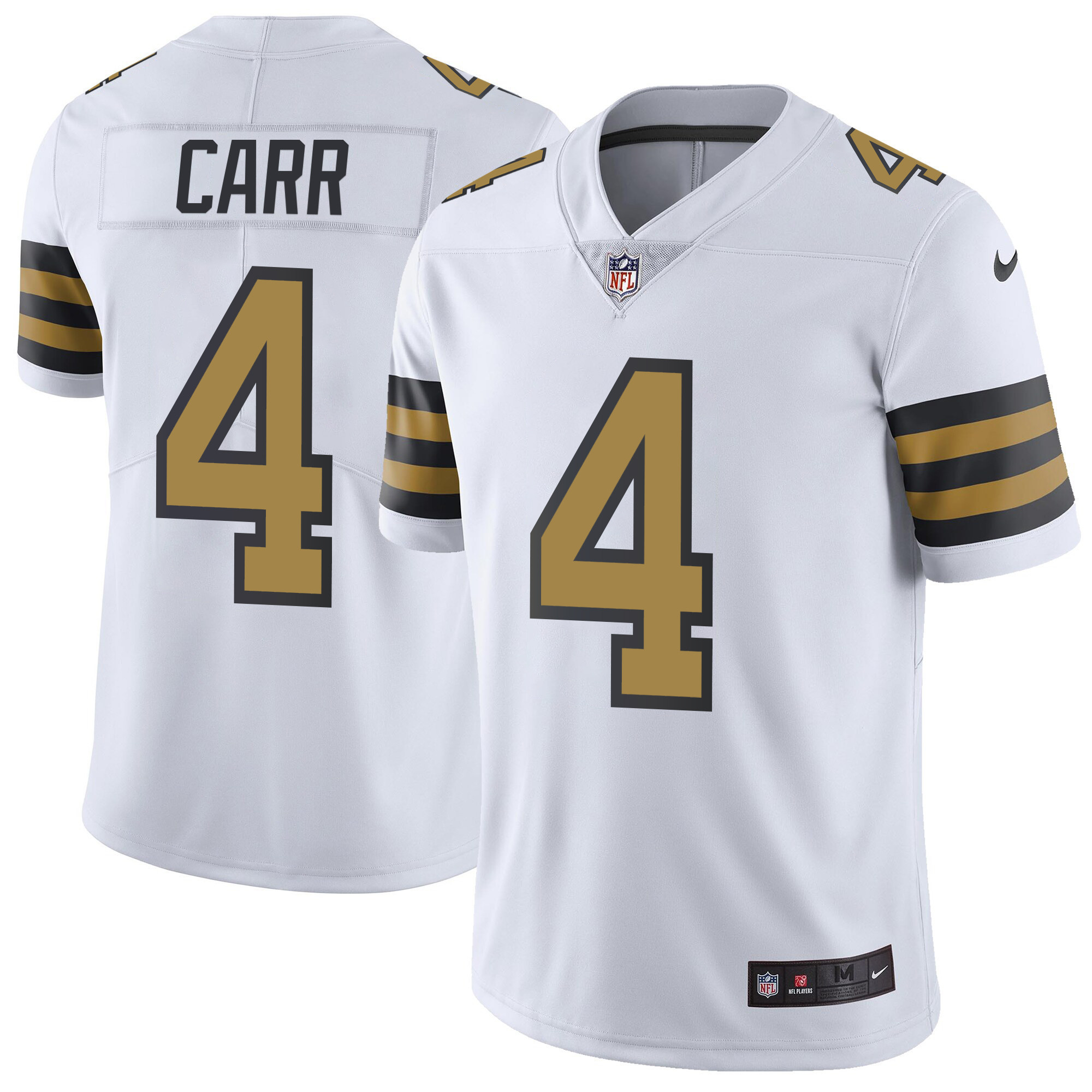 Derek Carr New Orleans Saints White Jersey - All Stitched 