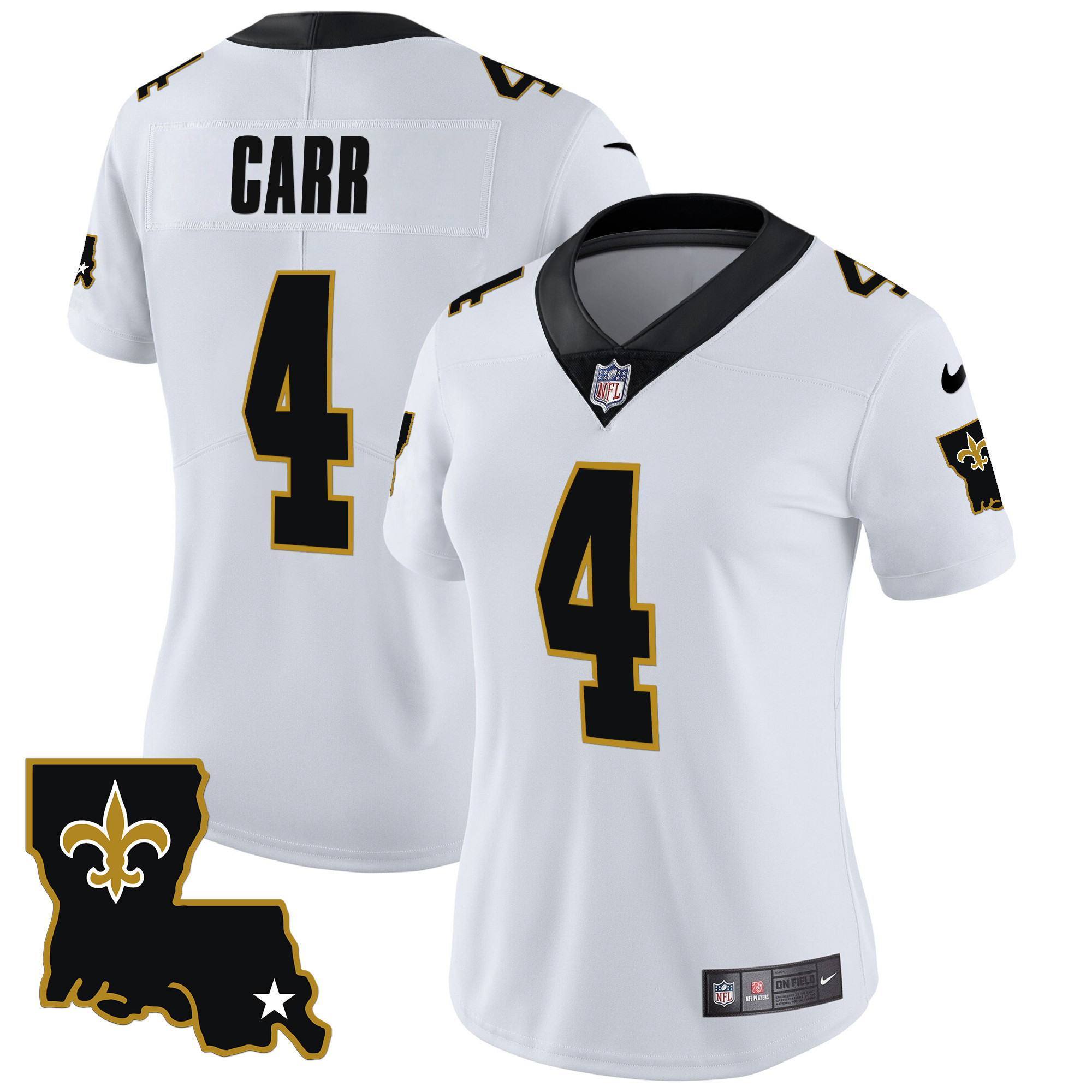 Derek Carr Women's New Orleans Saints 1987 Legacy Vapor White Jersey - All Stitched 