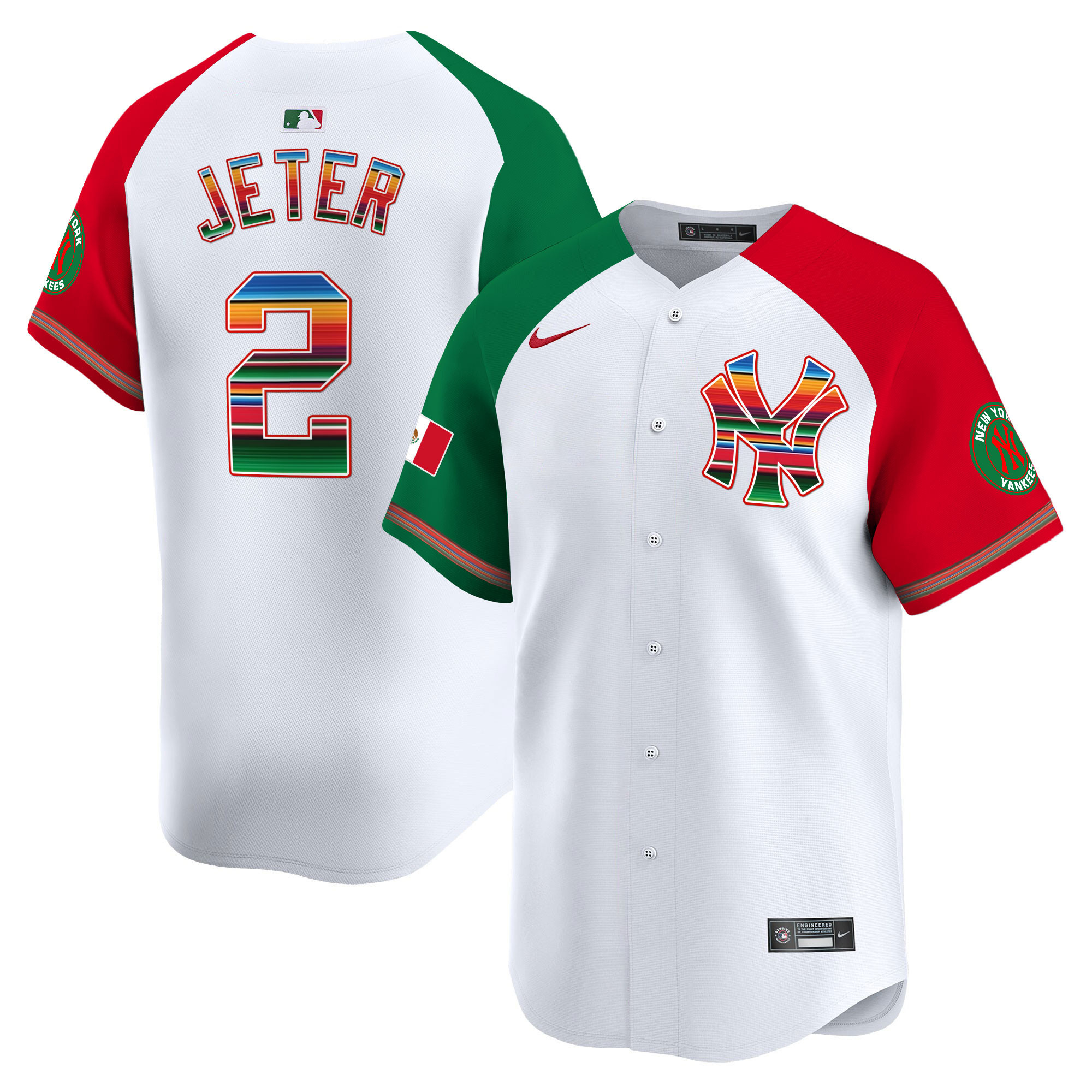 Derek Jeter Men's New York Yankees Mexico Vapor Premier Limited Alternate Jersey - All Stitched