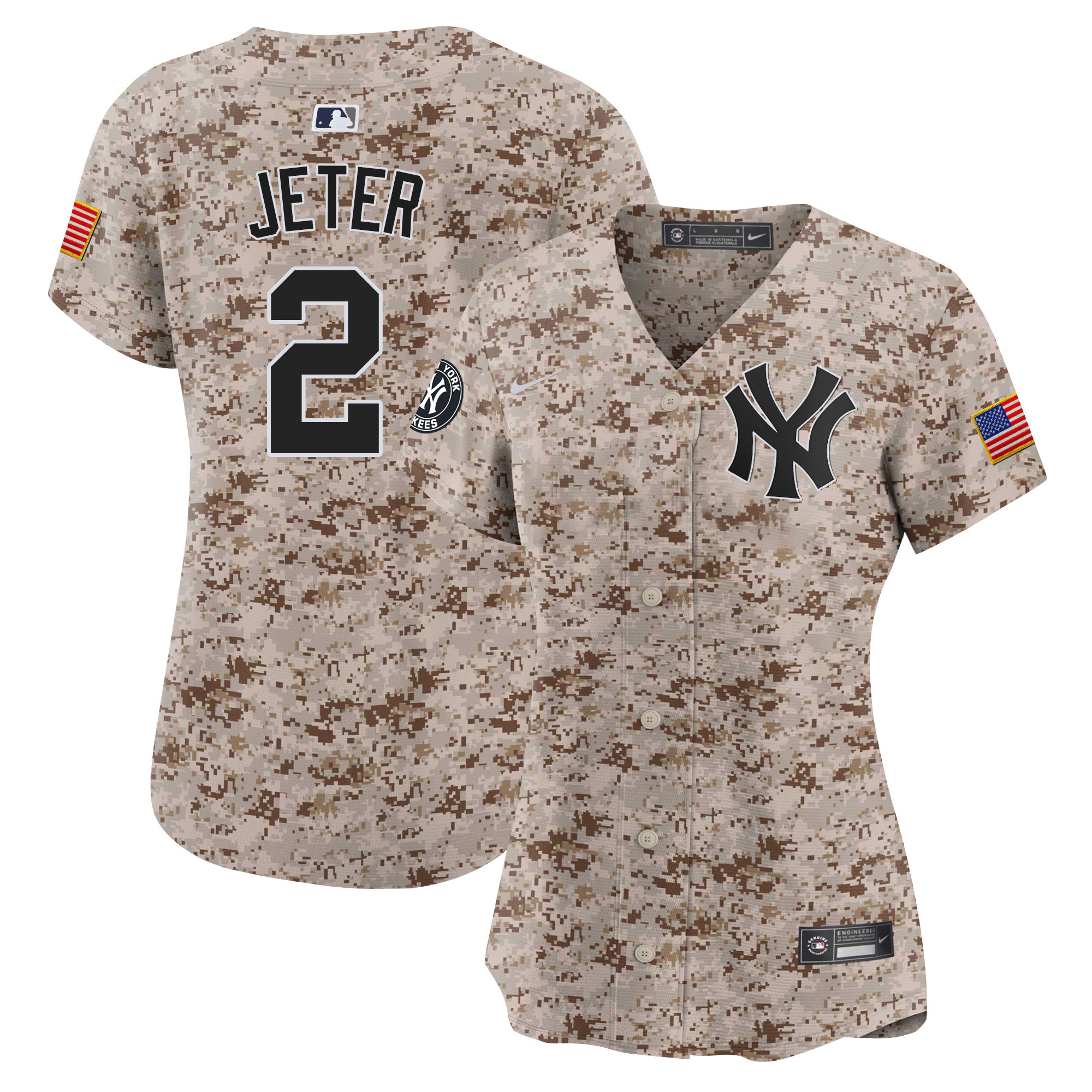 Derek Jeter Women's New York Yankees USMC Alternate Vapor Premier Limited Desert Jersey - All Stitched