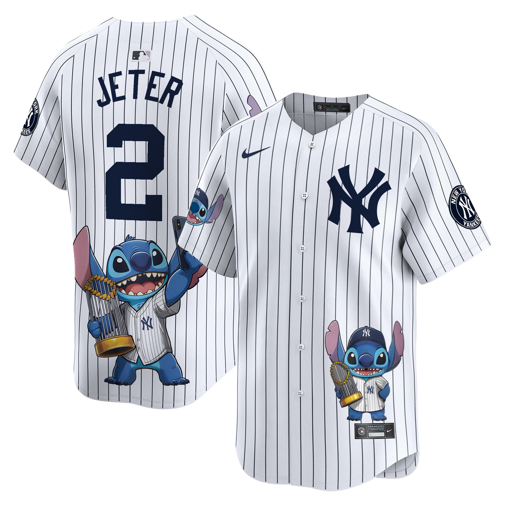 Derek JeterUnisex Yankee Lilo And Stitch Vapor Premier Limited Pinstripe Houston Astros Jersey - Printed