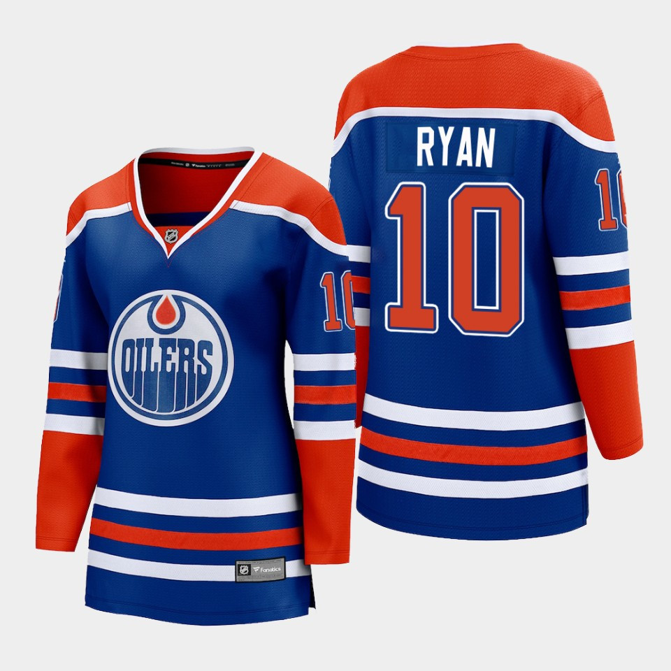 Derek Ryan 10 Edmonton Oilers 2022-23 Home Women Premier Breakaway Player Stitched Jersey Royal