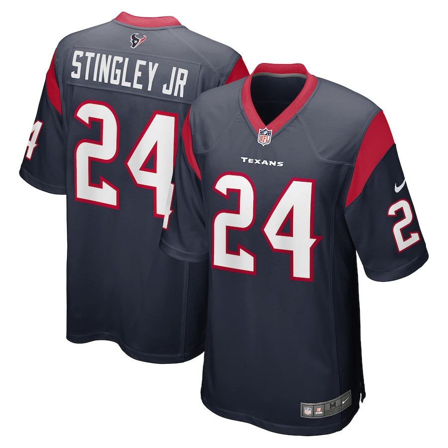 Derek Stingley Jr. 24 Houston Texans 2022 Draft First Round Pick Game Stitched Jersey In Navy