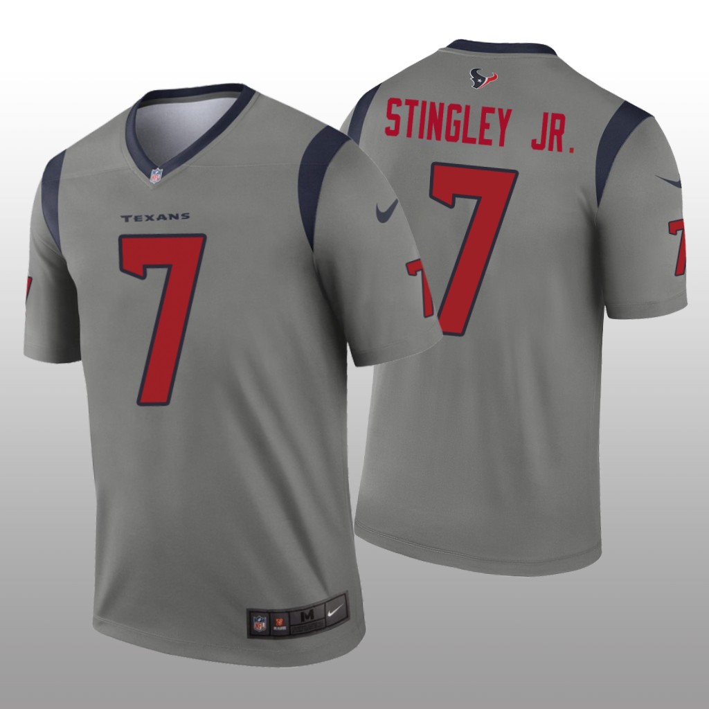 Derek Stingley Jr. Houston Texans Gray Jersey Inverted Legend – Men’s