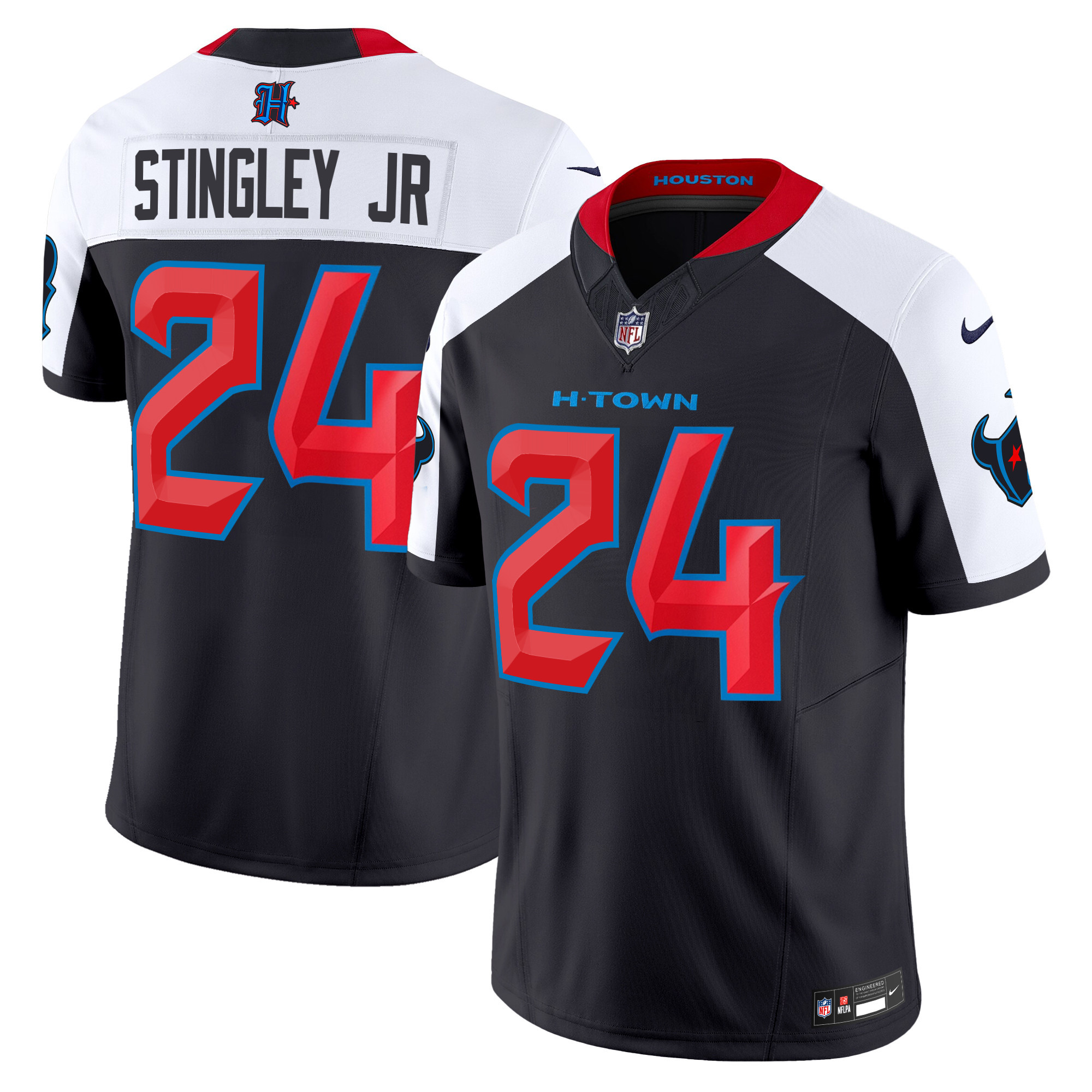 Derek Stingley Jr. Men's Houston Texans 2024 Vapor Limited Navy Alternate Jersey - All Stitched 