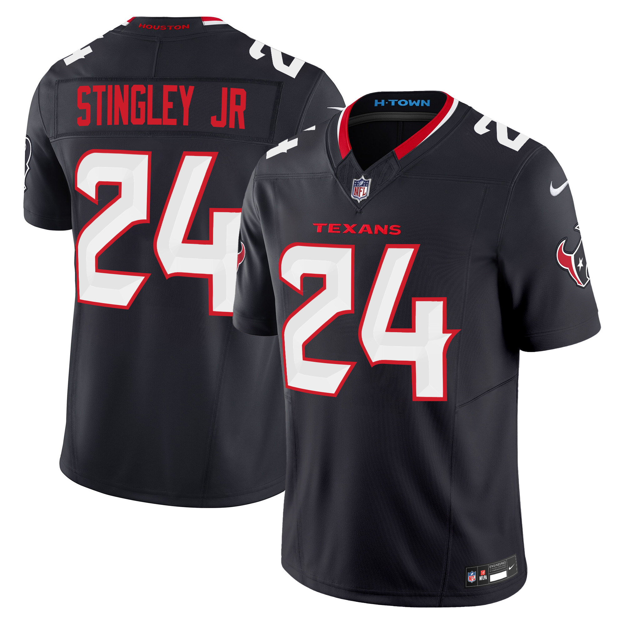 Derek Stingley Jr. Men's Houston Texans 2024 Vapor Limited Navy Jersey - All Stitched 