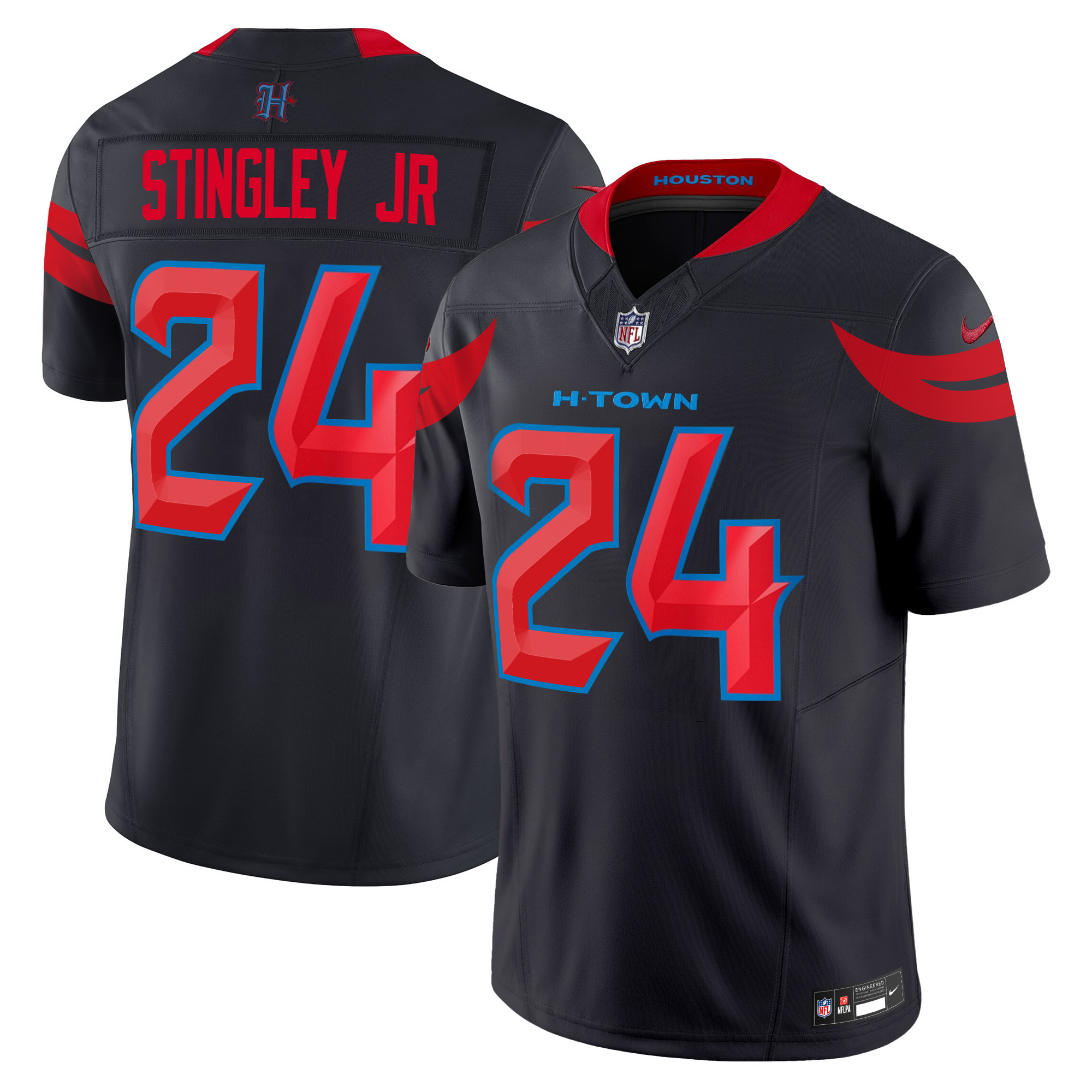 Derek Stingley Jr. Men's Houston Texans 2024 Vapor Limited Navy Limited Jersey - All Stitched 