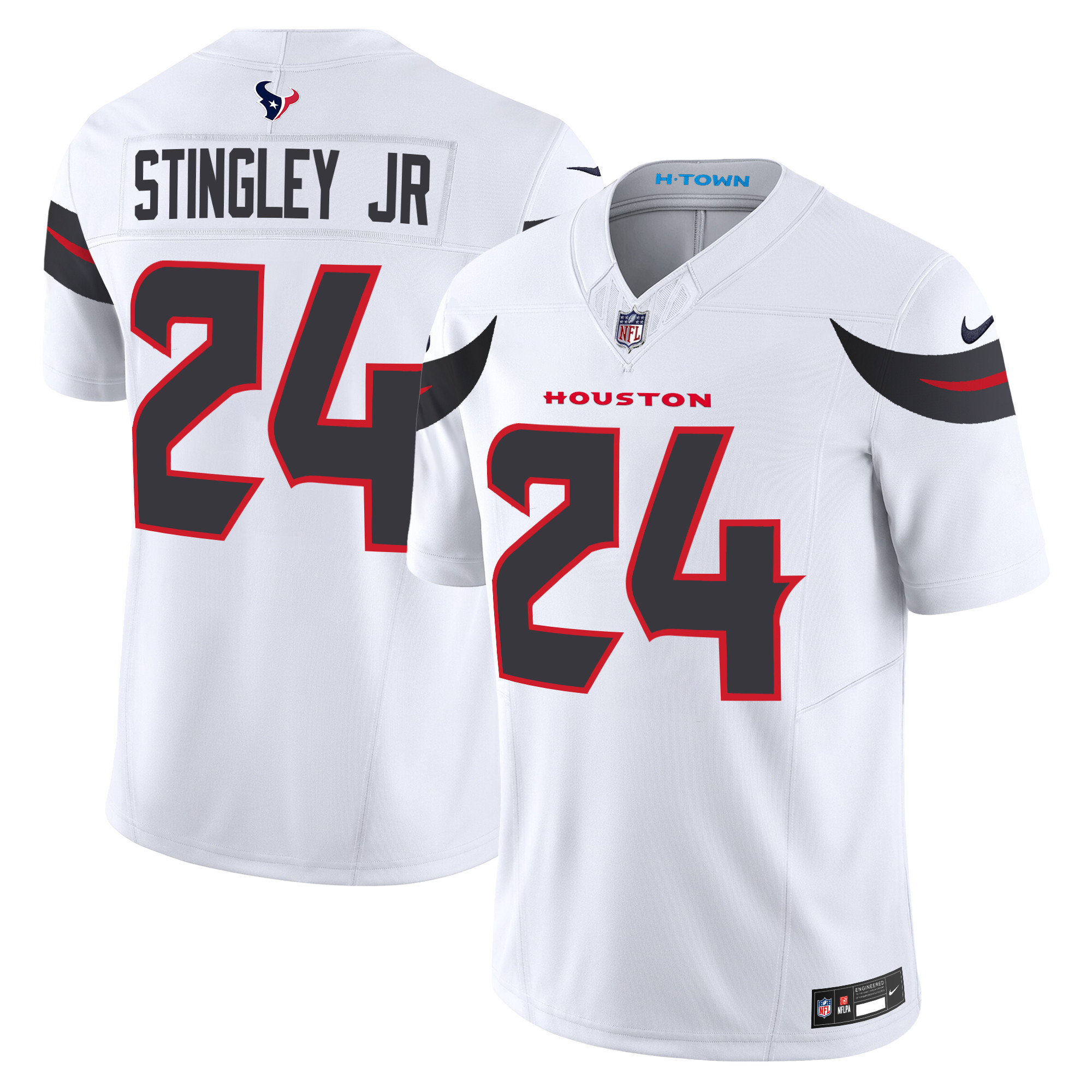 Derek Stingley Jr. Men's Houston Texans 2024 Vapor Limited White Jersey - All Stitched 