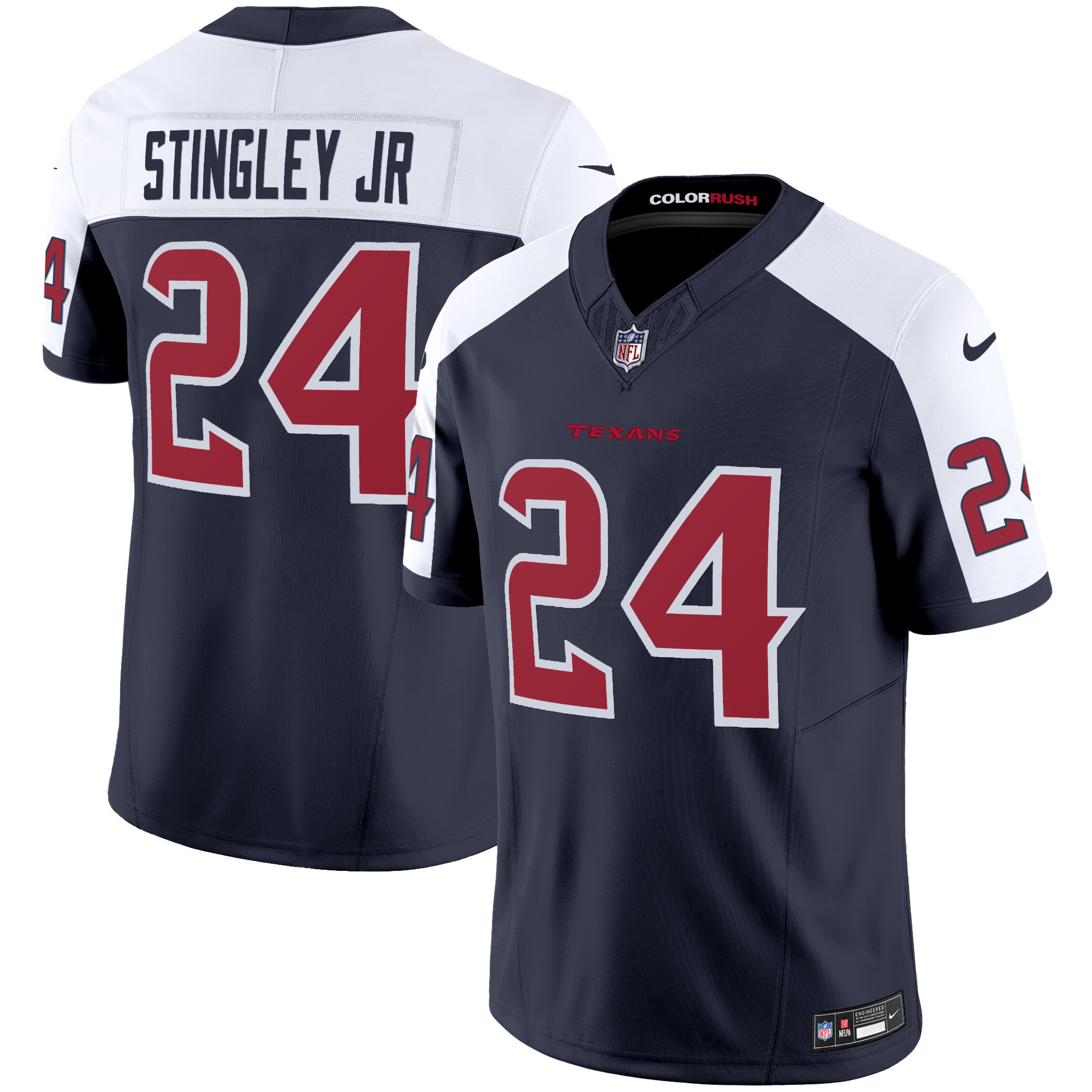 Derek Stingley Jr. Men's Houston Texans Color Rush Legend Vapor Navy Alternate Jersey - All Stitched 