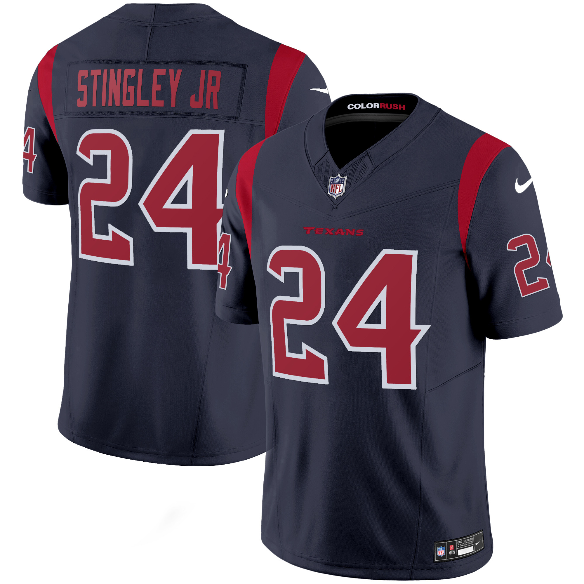 Derek Stingley Jr. Men's Houston Texans Color Rush Legend Vapor Navy Jersey - All Stitched 