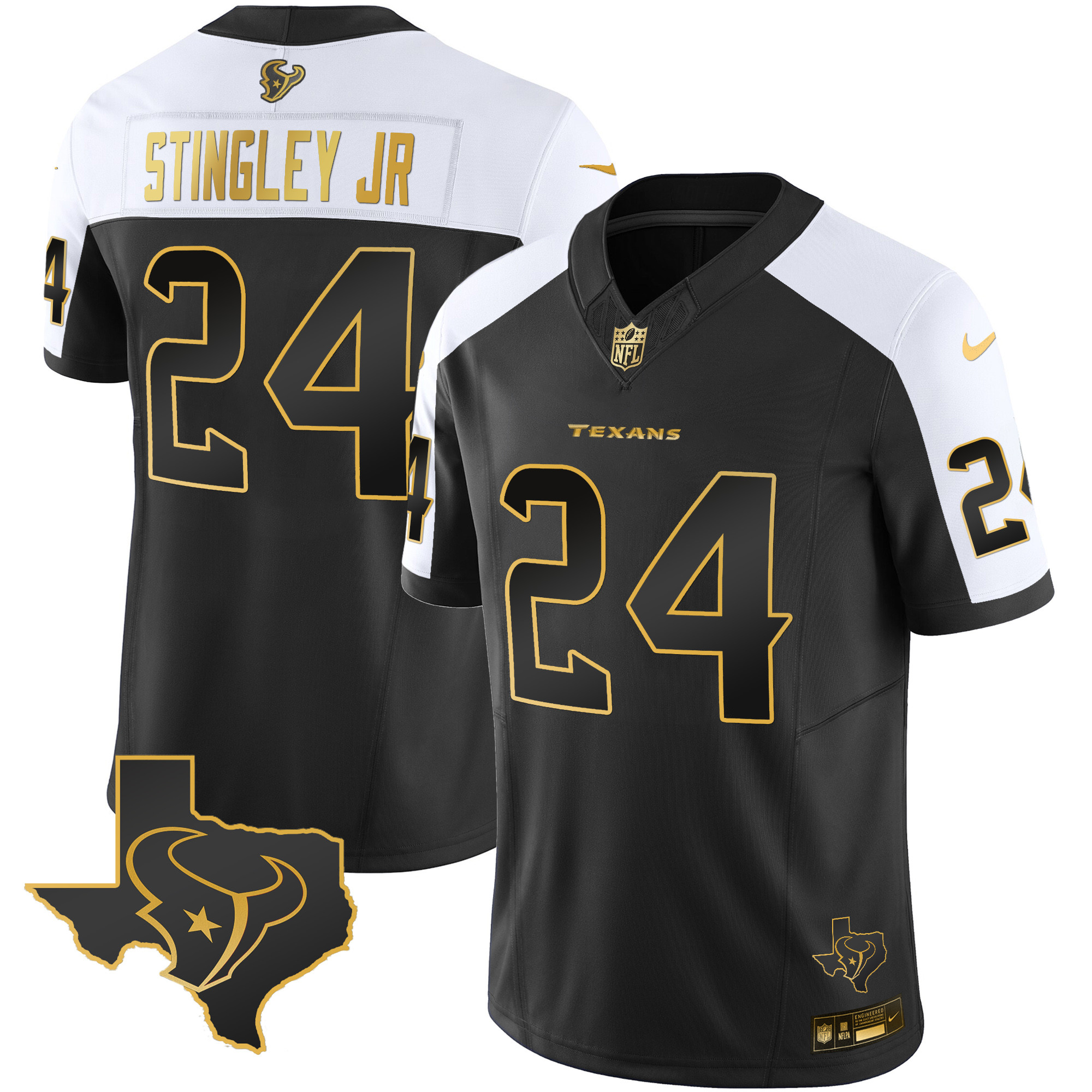 Derek Stingley Jr. Men's Houston Texans Gold Vapor Limited Alternate Gold Jersey - All Stitched 