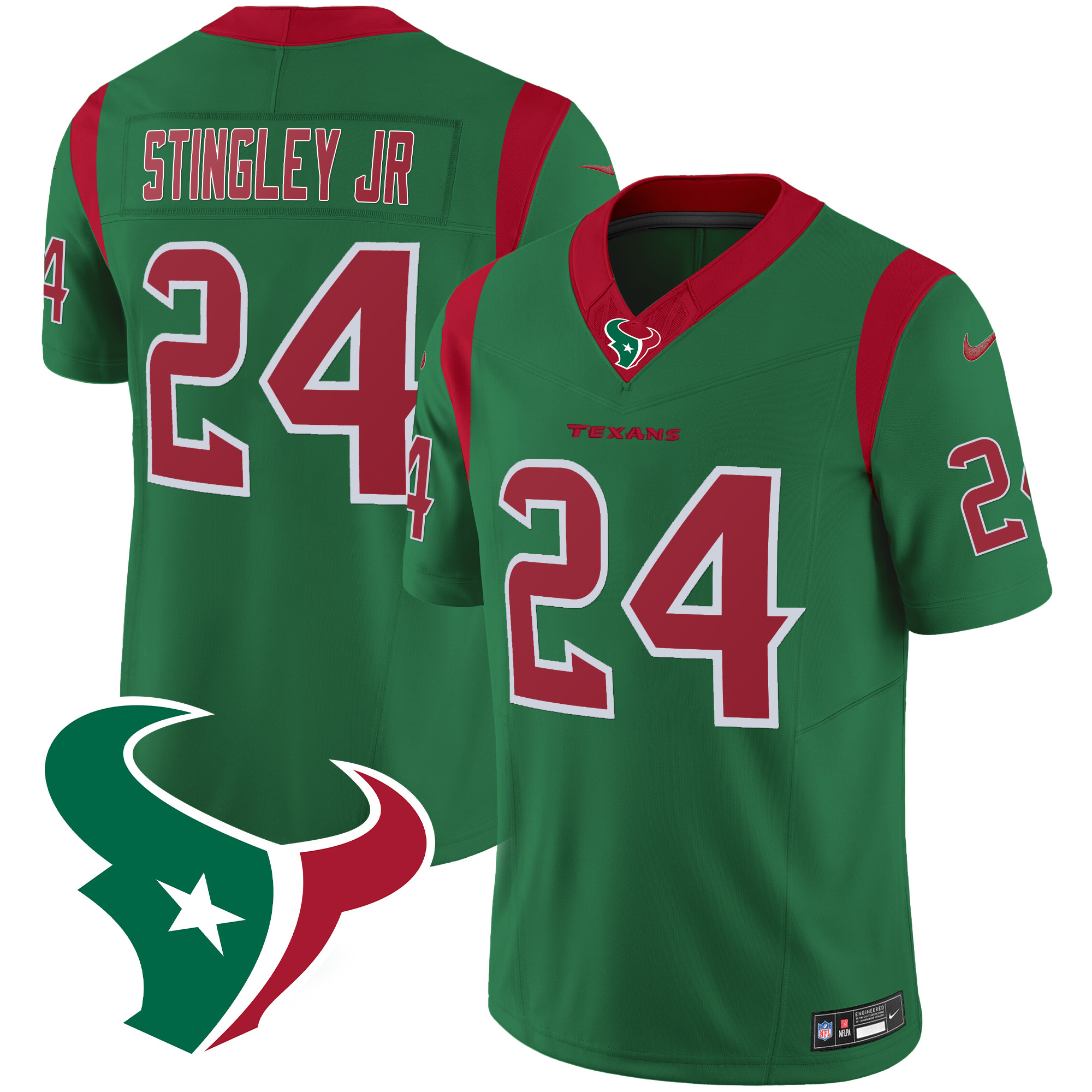 Derek Stingley Jr. Men's Houston Texans Mexico Vapor Limited Green Jersey - All Stitched 