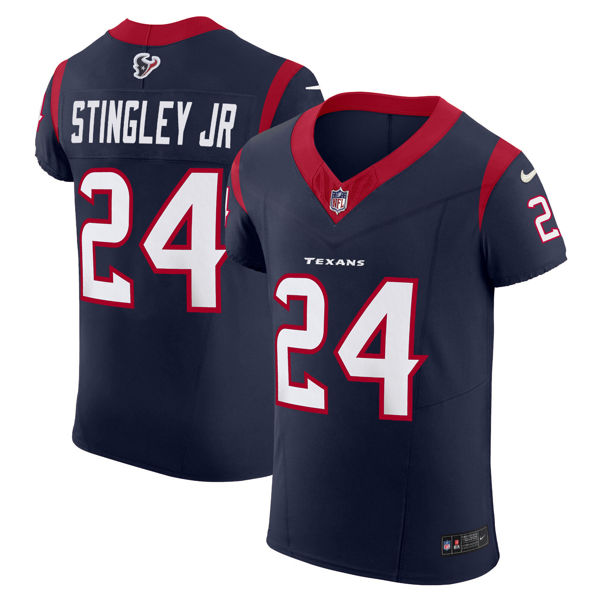 Derek Stingley Jr. Men's Houston Texans Vapor Elite Navy Jersey - All Stitched 