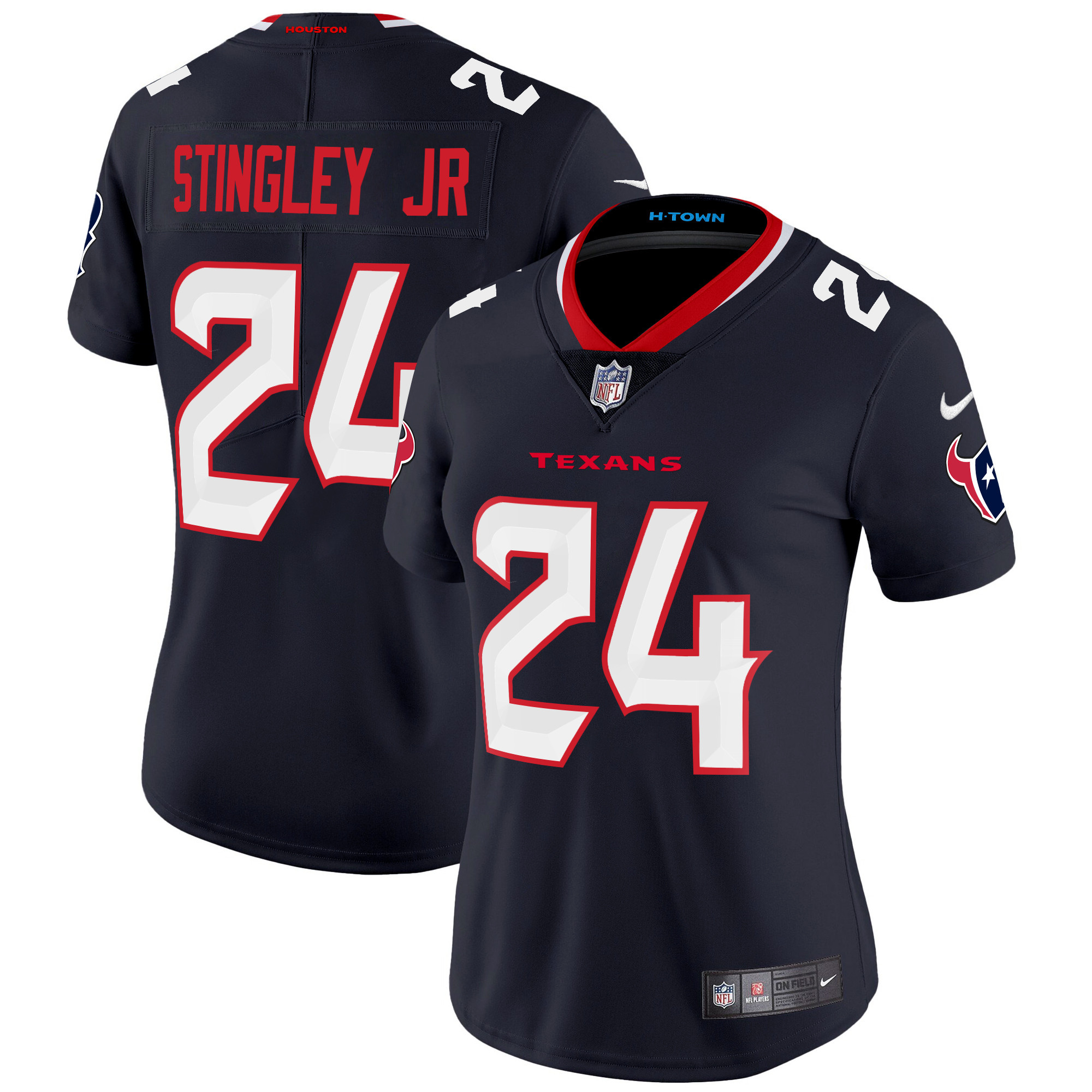 Derek Stingley Jr. Women's Houston Texans 2024 Vapor Limited Navy Jersey - All Stitched 
