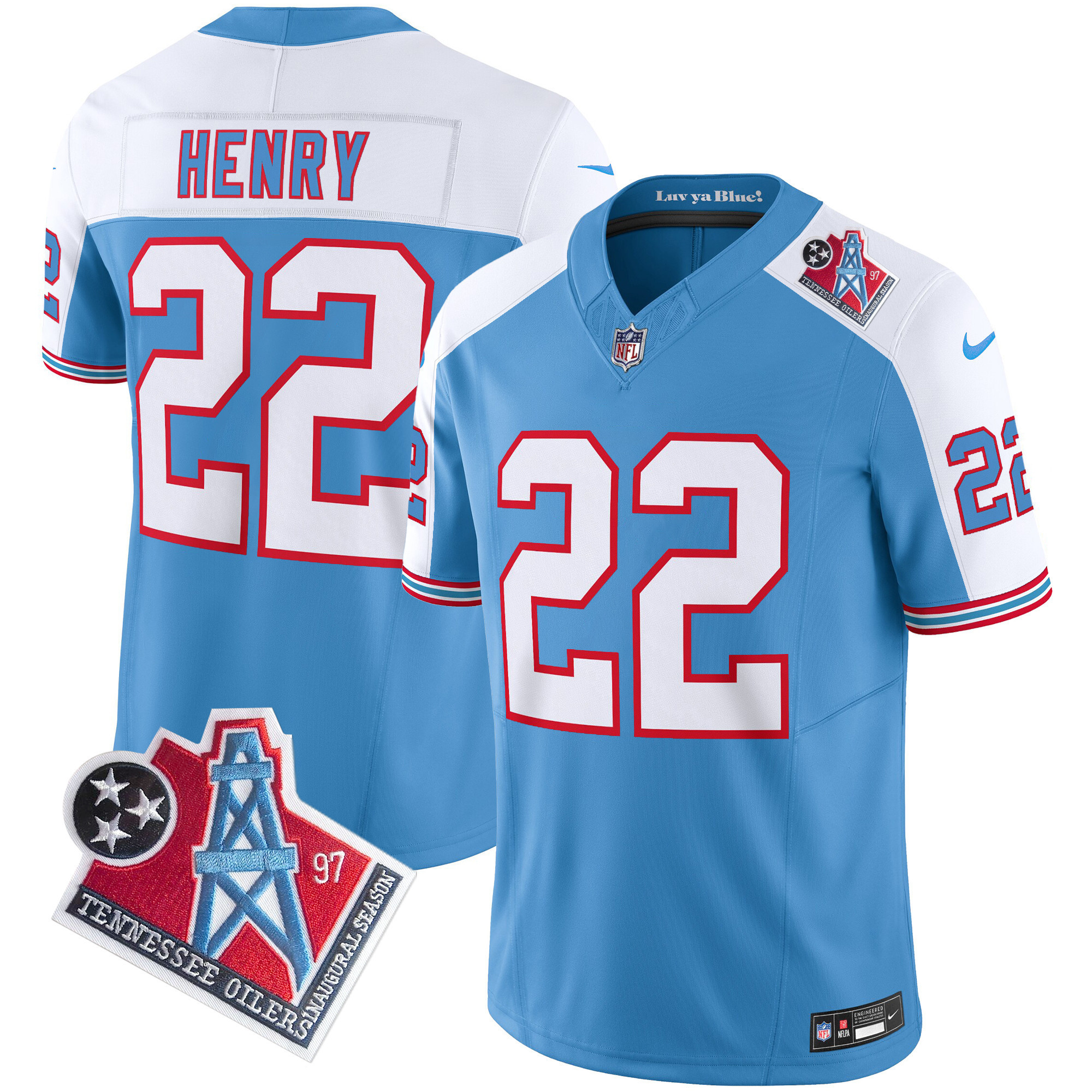 Derrick Henry Men's Tennessee Titans 1997 Throwback Limited Vapor Alternate Jersey - All Stitched 